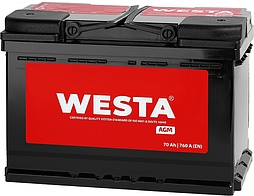 АКБ WESTA AGM 6ст-70 (о.п.) 760А 277*175*190 (57020) Турция