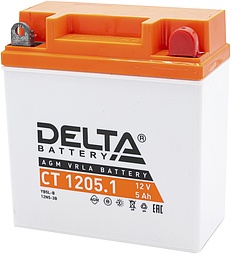 АКБ DELTA CT 12V 6ст-5 (CT 1205.1) (о.п.) 65А 120*61*129