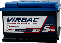 АКБ VIRBAC EFB 6ст-62 (о.п.) 680А 242*175*175 низк.