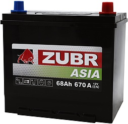 АКБ ZUBR Premium Asia 6ст-68 (о.п.) 670А 232*173*225 (ZPA680)