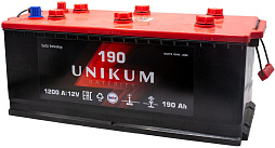 АКБ UNIKUM 6ст-190 (о.п.) 1200А 513*223*223 узк. плоская конус каз.