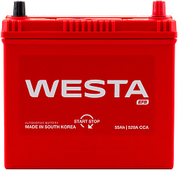 АКБ WESTA EFB Asia 6ст-55 (о.п.) 520А 237*127*220 (EFB N55) тонк. кл.