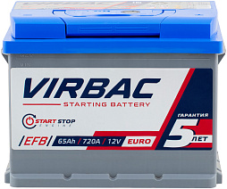 АКБ VIRBAC EFB 6ст-65 (о.п.) 720А 242*175*190