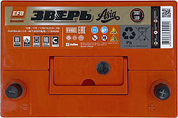 АКБ ЗВЕРЬ Asia EFB 6ст-82 (о.п.) 770А 260*175*225